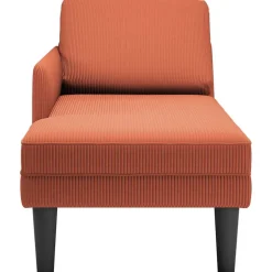 vidaXL Chaise longue met kussen corduroy stof rood oranje