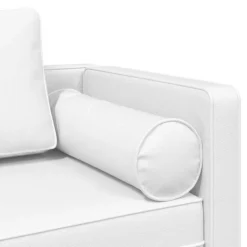vidaXL Chaise longue met kussens kunstleer wit