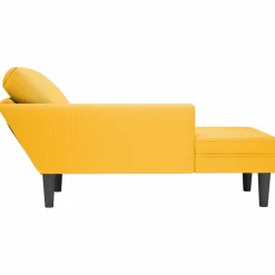 vidaXL Chaise longue met kussen corduroy stof lichtgeel
