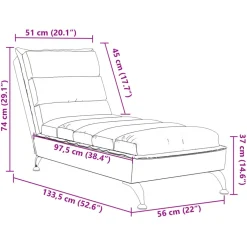 vidaXL Chaise longue met kussens stof crèmekleurig