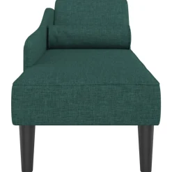 vidaXL Chaise longue met kussens stof donkergroen