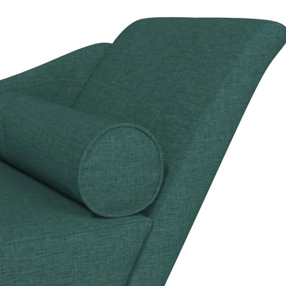 vidaXL Chaise longue met kussens stof donkergroen