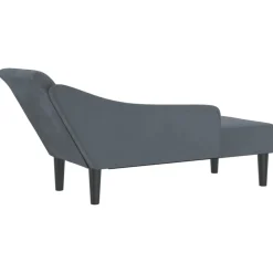 vidaXL Chaise longue met kussens fluweel donkergrijs