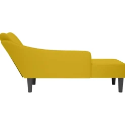 vidaXL Chaise longue met rechterarmleuning fluweel geel