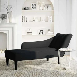 vidaXL Chaise longue met rechterarmleuning stof zwart