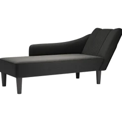 vidaXL Chaise longue met rechterarmleuning stof zwart