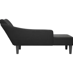 vidaXL Chaise longue met rechterarmleuning stof zwart