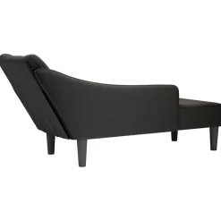 vidaXL Chaise longue met rechterarmleuning stof zwart