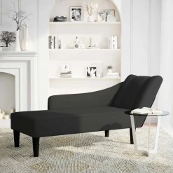 vidaXL Chaise longue met rechterarmleuning fluweel zwart