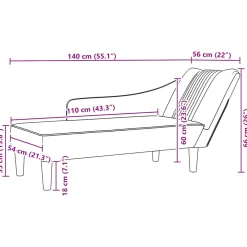 vidaXL Chaise longue met rechterarmleuning fluweel zwart