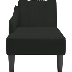vidaXL Chaise longue met rechterarmleuning fluweel zwart