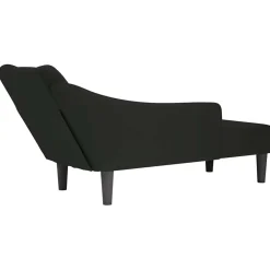 vidaXL Chaise longue met rechterarmleuning fluweel zwart
