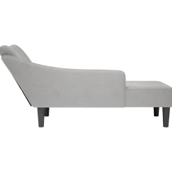 vidaXL Chaise longue met rechterarmleuning stof wolk grijs