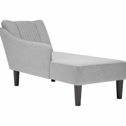 vidaXL Chaise longue met rechterarmleuning stof wolk grijs