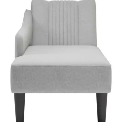 vidaXL Chaise longue met rechterarmleuning stof wolk grijs