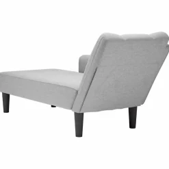 vidaXL Chaise longue met rechterarmleuning stof wolk grijs