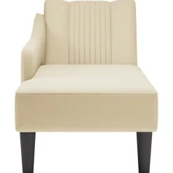 vidaXL Chaise longue met rechterarmleuning stof crèmekleurig