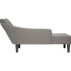 vidaXL Chaise longue met rechterarmleuning stof taupe