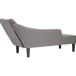 vidaXL Chaise longue met rechterarmleuning stof taupe
