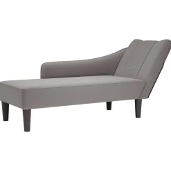 vidaXL Chaise longue met rechterarmleuning stof taupe