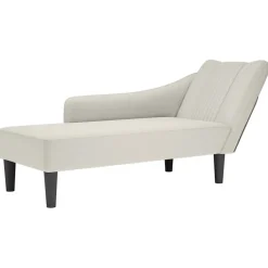 vidaXL Chaise longue met rechterarmleuning fluweel crèmekleurig