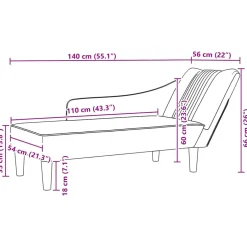 vidaXL Chaise longue met rechterarmleuning stof lichtgrijs