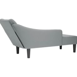 vidaXL Chaise longue met rechterarmleuning stof lichtgrijs