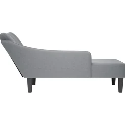 vidaXL Chaise longue met rechterarmleuning stof lichtgrijs