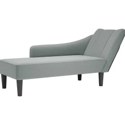 vidaXL Chaise longue met rechterarmleuning stof lichtgrijs