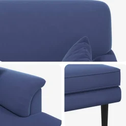 vidaXL Chaise longue Politieblauw fluweel