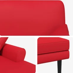 vidaXL Chaise longue Rood Kunstleer