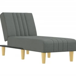 vidaXL Chaise longue stof donkergrijs
