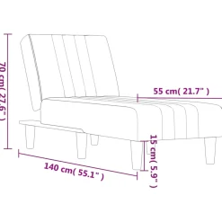 vidaXL Chaise longue stof donkergrijs