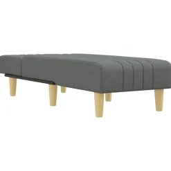 vidaXL Chaise longue stof donkergrijs