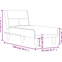 vidaXL Chaise longue stof donkergrijs