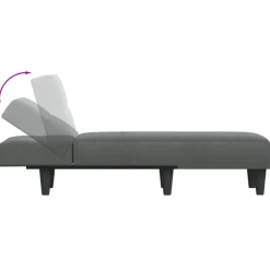 vidaXL Chaise longue stof donkergrijs