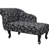 vidaXL Chaise longue stof zwart en wit