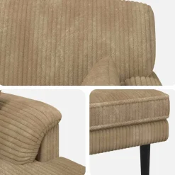 vidaXL Chaise longue Taupe Katoenen stof