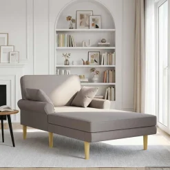 vidaXL Chaise longue Taupe Stof