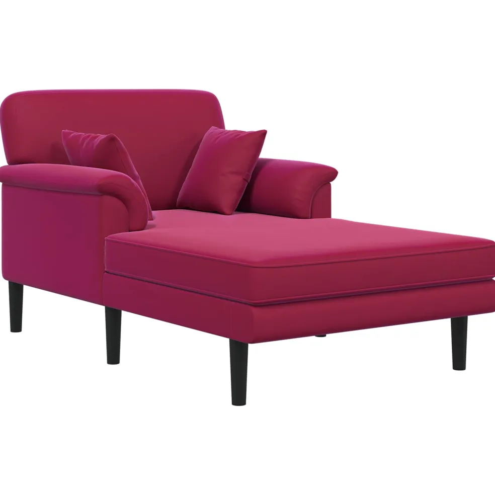 vidaXL Chaise longue Wijnrood fluweel
