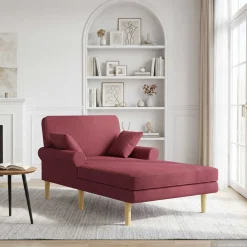 vidaXL Chaise longue Wijnrood Stof