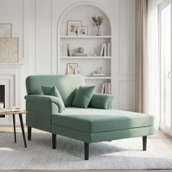 vidaXL Chaise longue Zeegroen fluweel