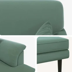 vidaXL Chaise longue Zeegroen fluweel