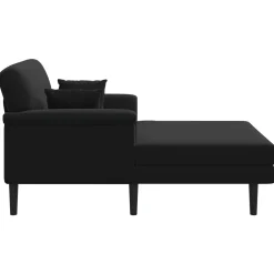 vidaXL Chaise longue Zwart fluweel