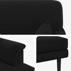 vidaXL Chaise longue Zwart fluweel