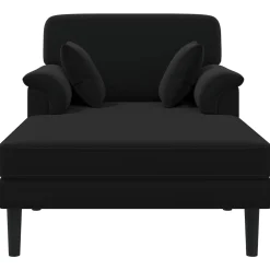 vidaXL Chaise longue Zwart fluweel