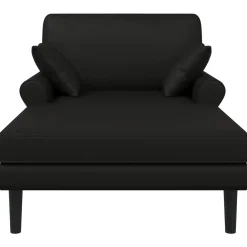 vidaXL Chaise longue Zwart Kunstleer