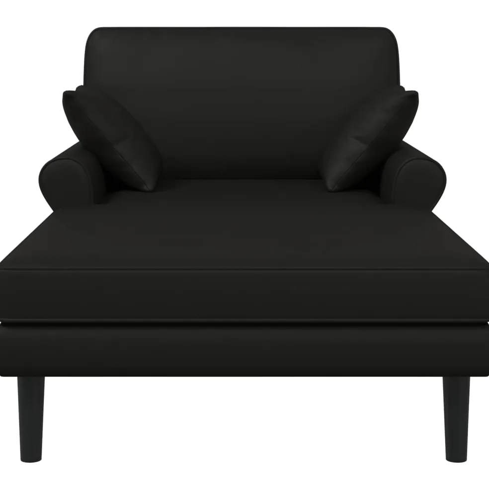 vidaXL Chaise longue Zwart Kunstleer