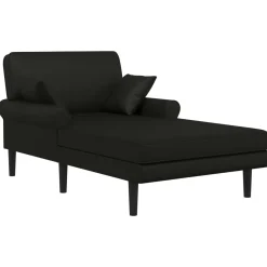 vidaXL Chaise longue Zwart Kunstleer