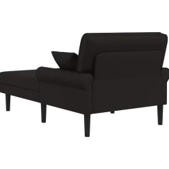 vidaXL Chaise longue Zwart Kunstleer